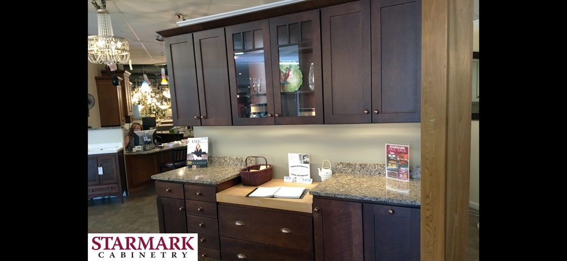 StarMark Cabinetry kitchen display at Canandaigua HEP Sales/North Main Lumber, 2567 Rochester Road