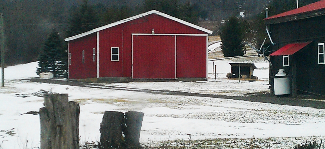 Pole barn with sliding doors